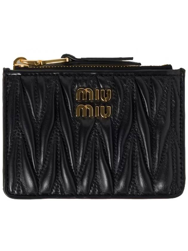 Matelasse Nappa Leather Card Wallet Black - MIU MIU - BALAAN 3