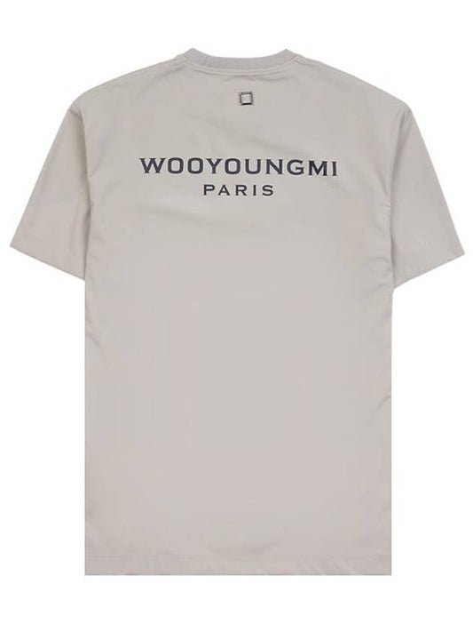 Nylon String Back Logo T Shirt Grey - WOOYOUNGMI - BALAAN.