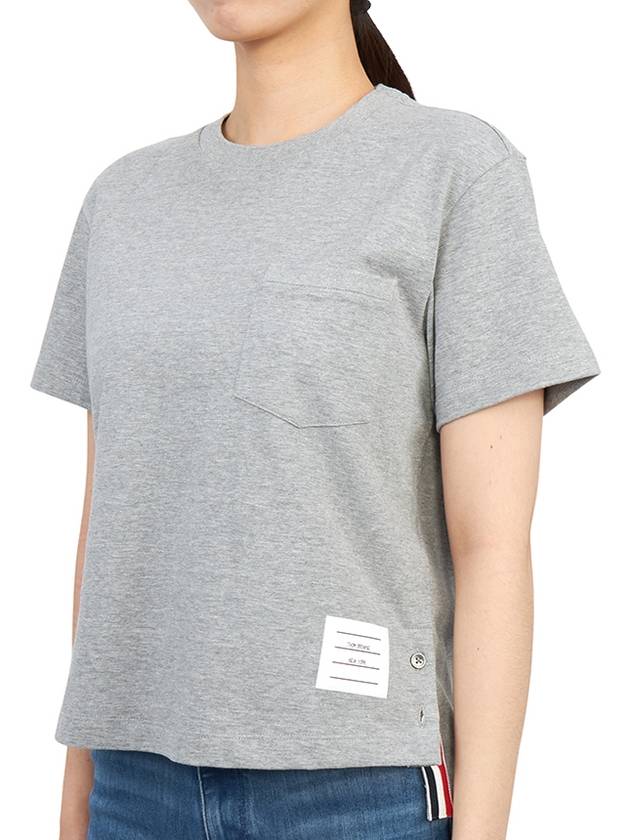 Midweight Jersey Boxy Pocket Short Sleeve T-Shirt Light Grey - THOM BROWNE - BALAAN 3