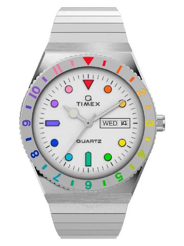 Timex Q Rainbow Quartz Silver Dial Expansion Band Ladies Watch TW2V66000 - TIMEX - BALAAN 1