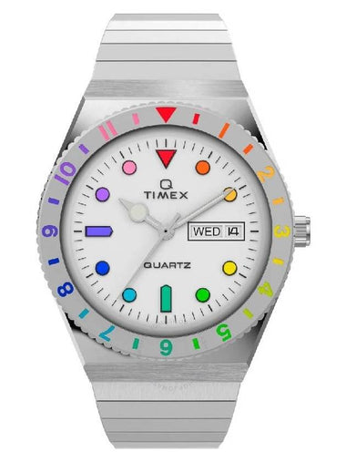 Timex Q Rainbow Quartz Silver Dial Expansion Band Ladies Watch TW2V66000 - TIMEX - BALAAN 1