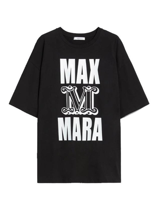 Carlo Cotton Short Sleeve T-Shirt Black - MAX MARA - BALAAN 1