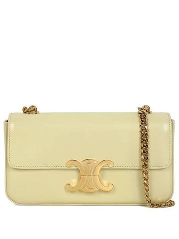 Light Yellow Triope Shiny Chain Shoulder Bag 115203BF4 11LY 1209544 - CELINE - BALAAN 1