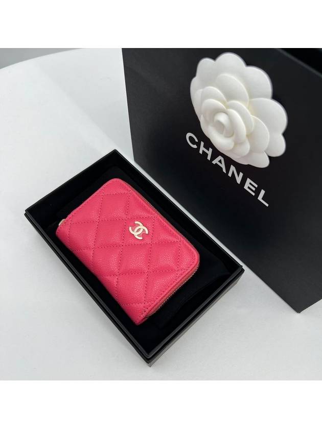 Classic caviar card wallet pink gold plated - CHANEL - BALAAN 4