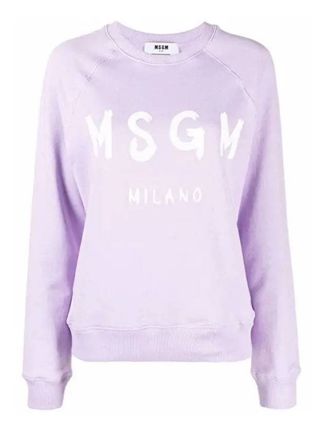 Milano Brushed Logo Sweatshirt Lilac - MSGM - BALAAN 2