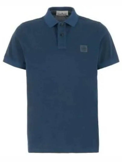 Wappen Cotton Short Sleeve Polo Shirt Avio Blue - STONE ISLAND - BALAAN 2