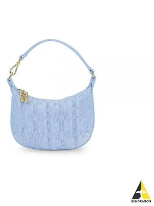 Butterfly Mini Satin Pouch Light Blue - GANNI - BALAAN 2