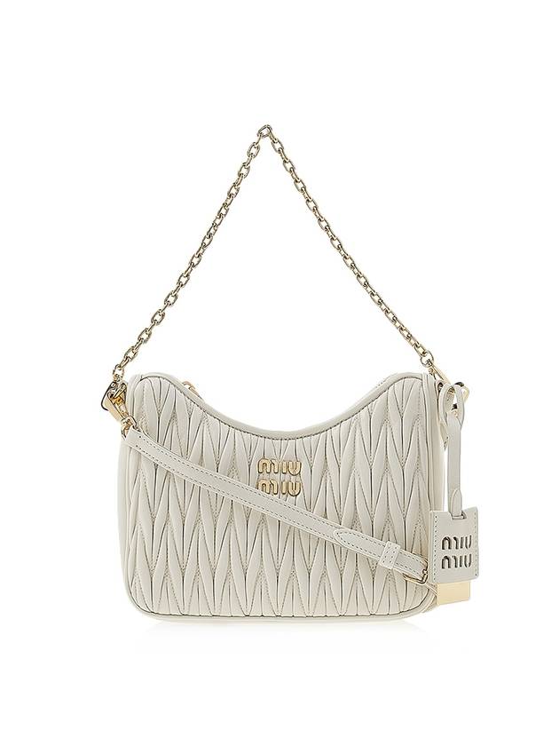 Matelasse Nappa Leather Shoulder Bag White - MIU MIU - BALAAN 1