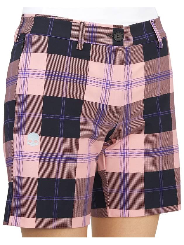 Women's Check Golf Shorts Pink - HYDROGEN - BALAAN 10