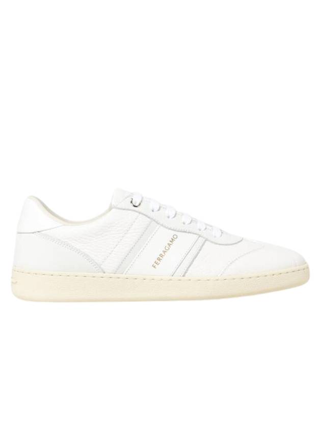 Logo Leather Low Top Sneakers White - SALVATORE FERRAGAMO - BALAAN 1