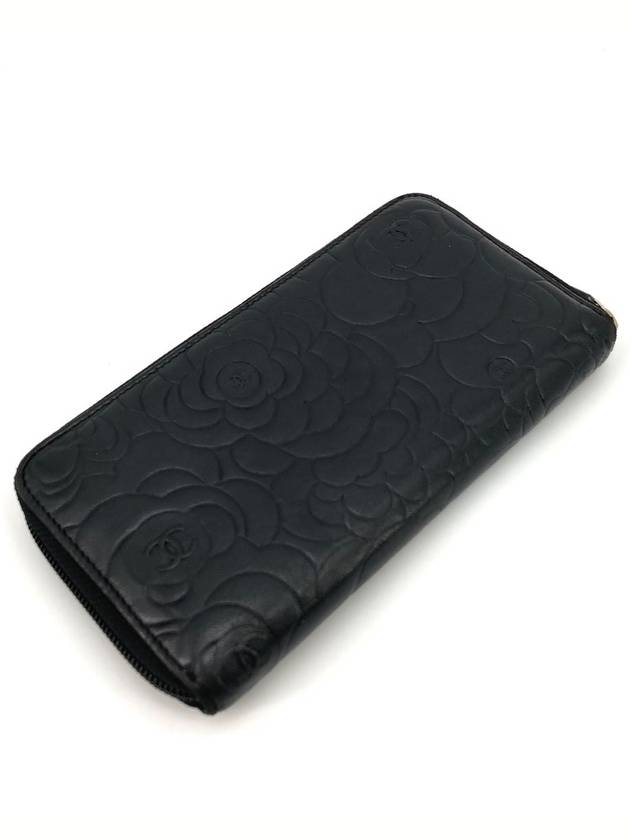 Camellia lambskin zipper long wallet - CHANEL - BALAAN 7