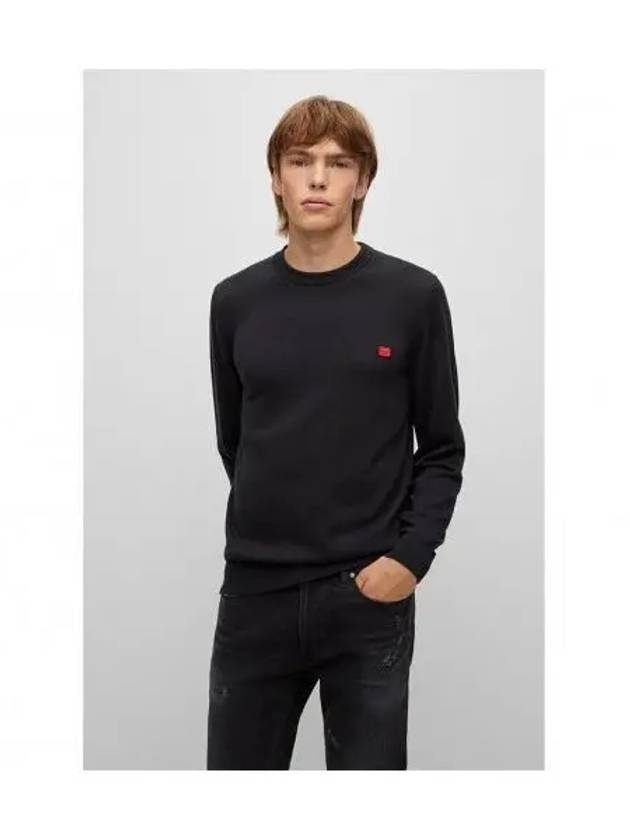 Cotton Red Logo Label Knit Top Black - HUGO BOSS - BALAAN 2