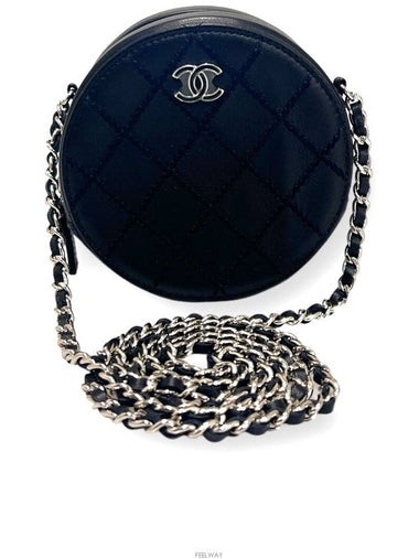 Clover Classic quilted round cross bag black - CHANEL - BALAAN 1