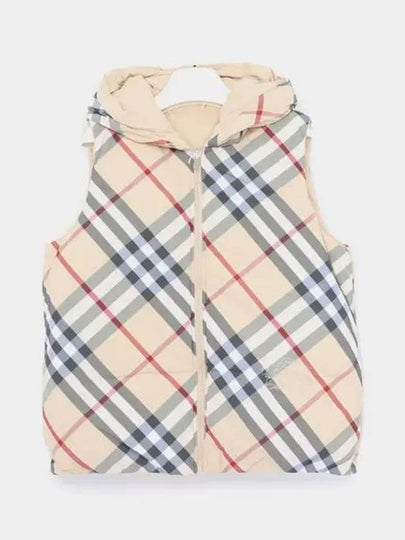 Kids Reversible Check Padded Vest Pale Stone - BURBERRY - BALAAN 2