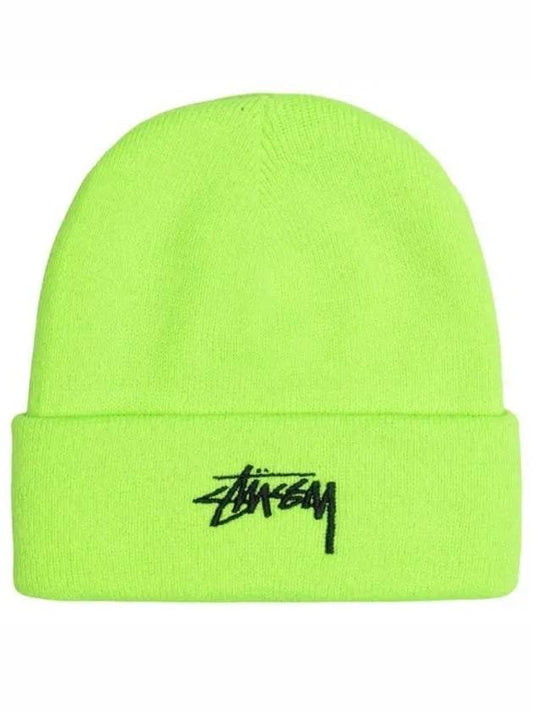 1321020 FLO GREEN Stock Cuff Beanie - STUSSY - BALAAN 1