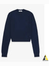 Crew Neck Crop Knit Top Midnight - JIL SANDER - BALAAN 2