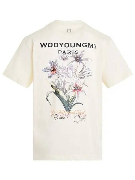 Flower Back Logo Short Sleeve T-Shirt Ivory - WOOYOUNGMI - BALAAN 2