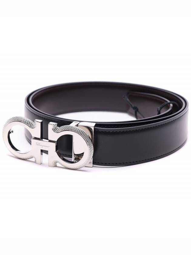 Gancini Reversible Belt Black Brown - SALVATORE FERRAGAMO - BALAAN 4