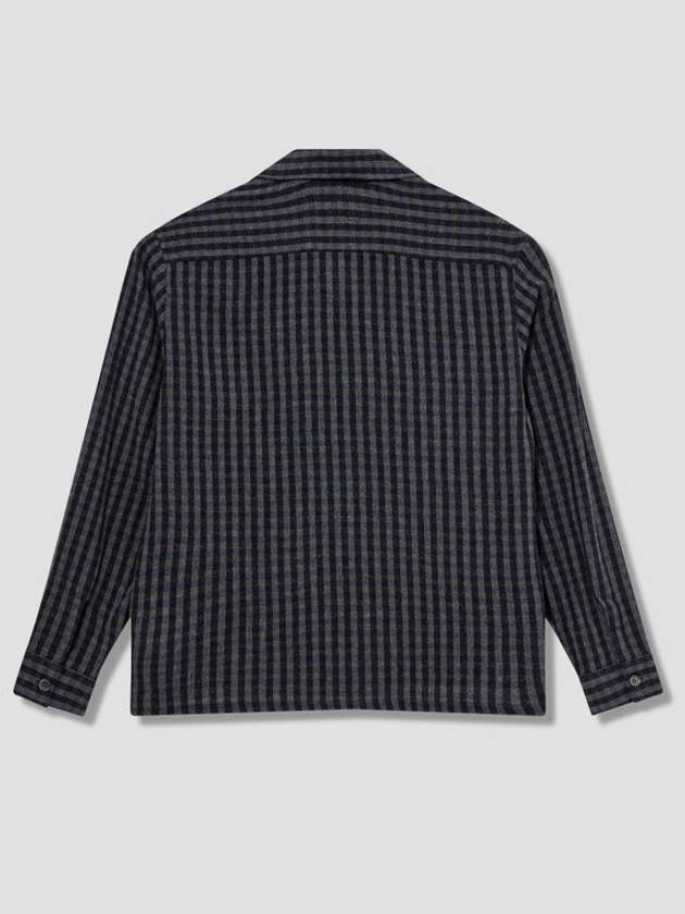 Husen Principal Check Rural Wool Long Sleeve Shirt Grey - OUR LEGACY - BALAAN 3