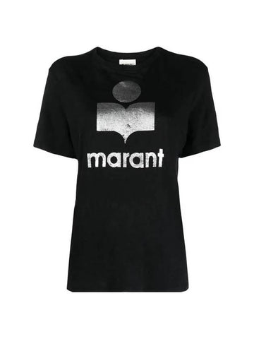 Zwell Logo Print Short Sleeve T-Shirt Black - ISABEL MARANT - BALAAN 1