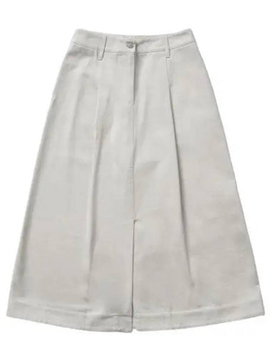 Soft Wash Pleated Denim Skirt Ice Gray - STUDIO NICHOLSON - BALAAN 1