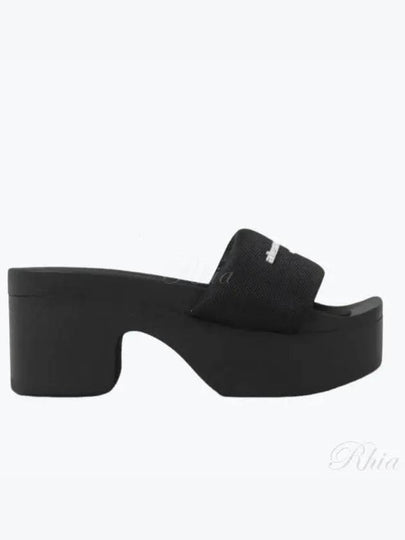 Platform Slide Nylon Slippers Black - ALEXANDER WANG - BALAAN 2