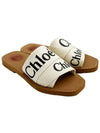 Woody Logo Flat Mule Slippers White - CHLOE - BALAAN 2