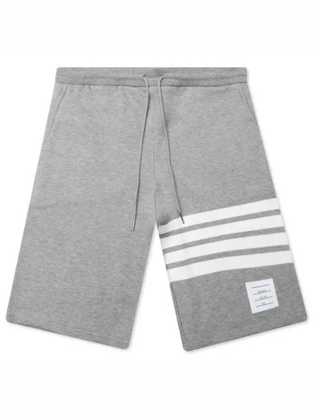 Cotton Loopback Knit Engineered 4-Bar Sweatshorts Light Grey - THOM BROWNE - BALAAN 2