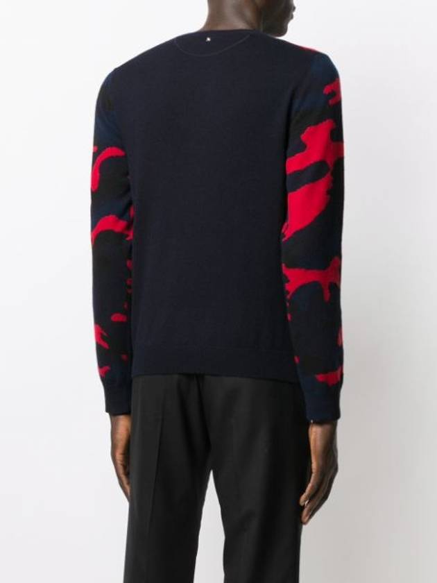 Camouflage Cashmere Knit Top Black Red - VALENTINO - BALAAN.