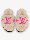 Paseo Flat Mule Comfort Mule Logo Fleece Shearling Slippers - LOUIS VUITTON - BALAAN 1