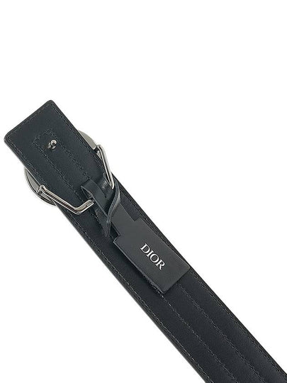 CD Circle Buckle Leather Belt Black - DIOR - BALAAN 8