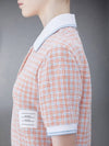 Checked Tweed Shrunken Short Sleeve Polo Pink - THOM BROWNE - BALAAN 4