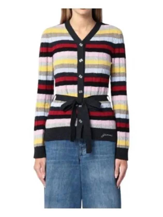 Stripe Belt Cardigan - GANNI - BALAAN 2