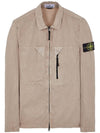 Wappen Patch Old Treatment Zip-Up Overshirt Dove Grey - STONE ISLAND - BALAAN 2