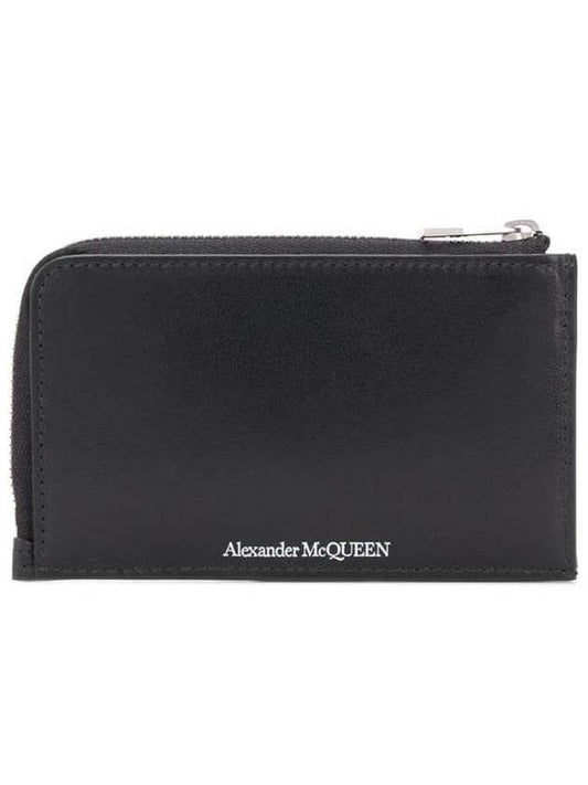 Zipper Card Wallet Black - ALEXANDER MCQUEEN - BALAAN 1