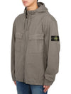 Cotton Twill Stretch Hooded Jacket Dove Grey - STONE ISLAND - BALAAN 4