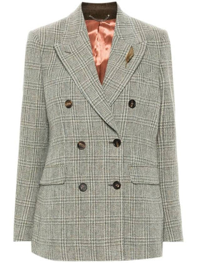 Double breasted Shetland wool jacket Sage - GOLDEN GOOSE - BALAAN 2