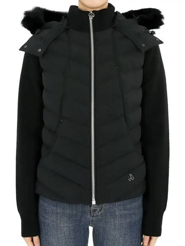 Valencia Hybrid Knit Shearling Padding Black - MOOSE KNUCKLES - BALAAN 1