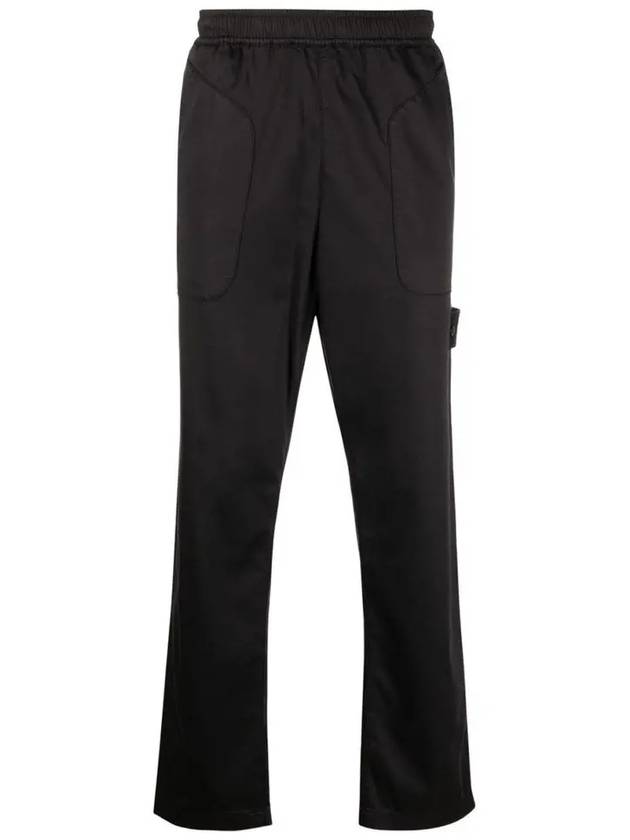 Ghost Piece Stretch Cotton Lyocell Satin Cargo Pants Black - STONE ISLAND - BALAAN 2