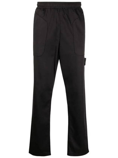 Ghost Piece Stretch Cotton Lyocell Satin Cargo Pants Black - STONE ISLAND - BALAAN 2