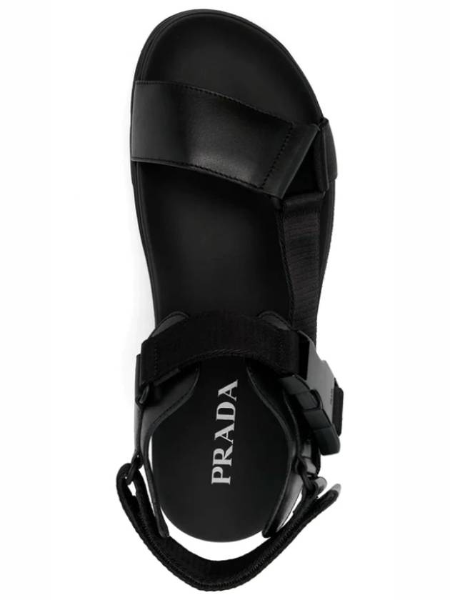 Sporty Leather Re-Nylon Tape Sandals Black - PRADA - BALAAN 5