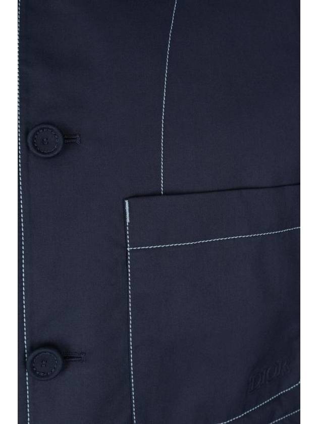 Workwear Cotton Silk Canvas Jacket Navy - DIOR - BALAAN 4