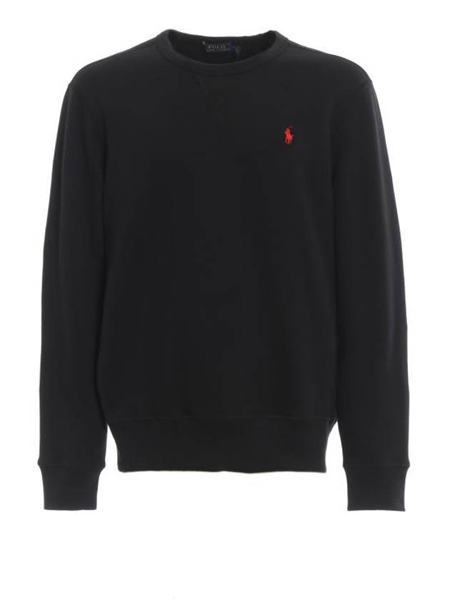 Embroidered Logo Pony Crew Neck Sweatshirt Black - POLO RALPH LAUREN - BALAAN 2