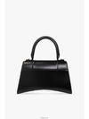 Hourglass Shiny Box Calfskin Small Tote Bag Black - BALENCIAGA - BALAAN 7