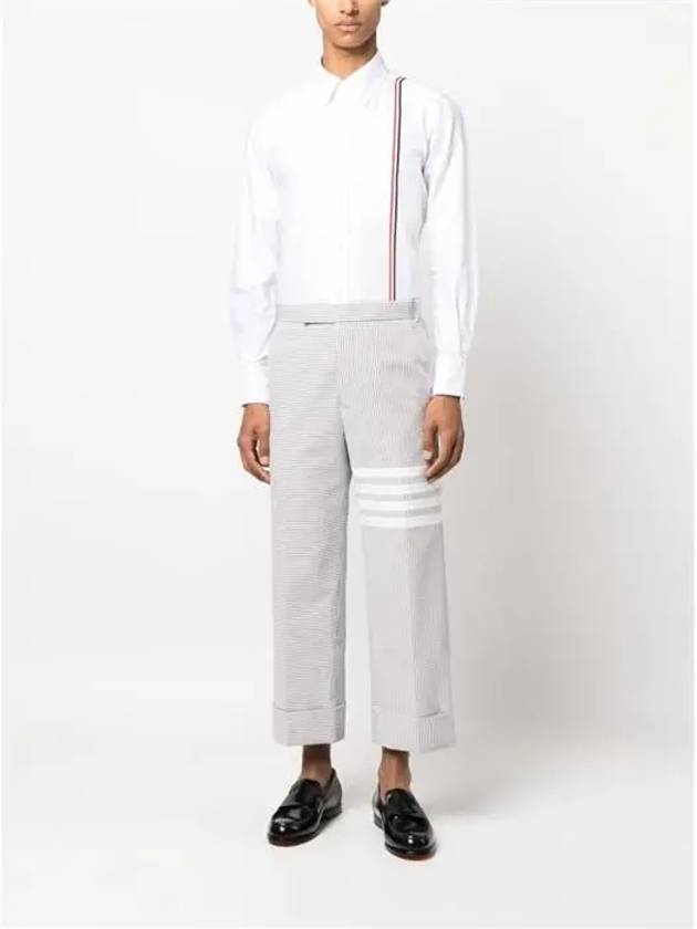 RWB Stripe Cotton Shirt White - THOM BROWNE - BALAAN 3