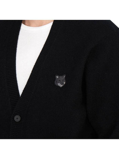 Bold Fox Head Patch Regular Lambswool Cardigan Black - MAISON KITSUNE - BALAAN 7