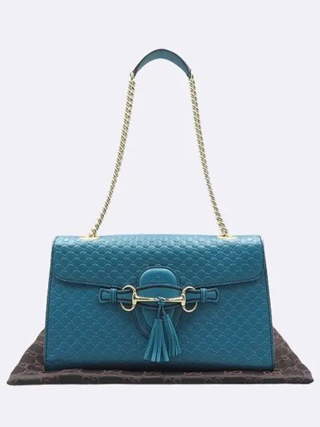 449635 GG Logo Cima Leather Horsebit Tassel Detail Emily Shoulder Bag - GUCCI - BALAAN 1