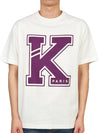 Men's Varsity K Logo Cotton Short Sleeve T-Shirt Off White - KENZO - BALAAN 2