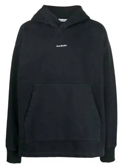 Logo Print Oversized Fit Hoodie Black - ACNE STUDIOS - BALAAN 2