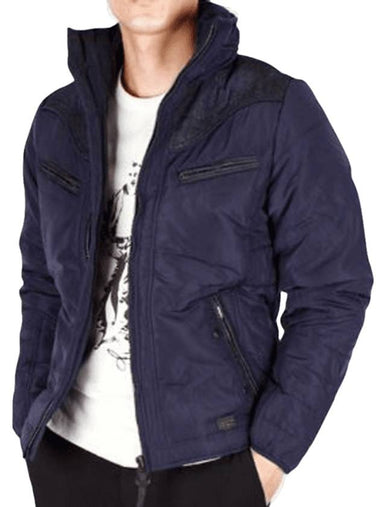 Weno Puffer Zip-Up Jacket Blue - DIESEL - BALAAN 1